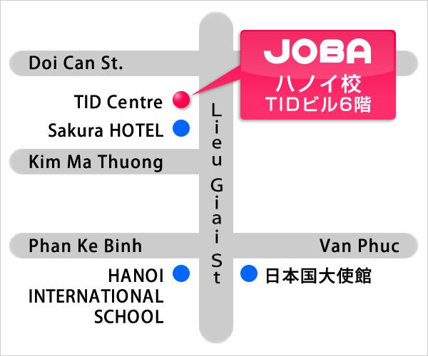 JOBAハノイ校 地図